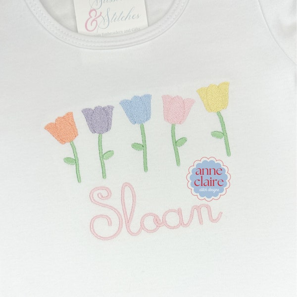 Tulip Line Machine Embroidery Design