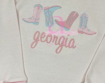 Cowboy Boot Line Machine Embroidery Design