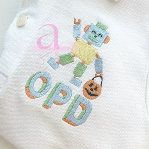Halloween Robot Mini Fill Machine Embroidery Design