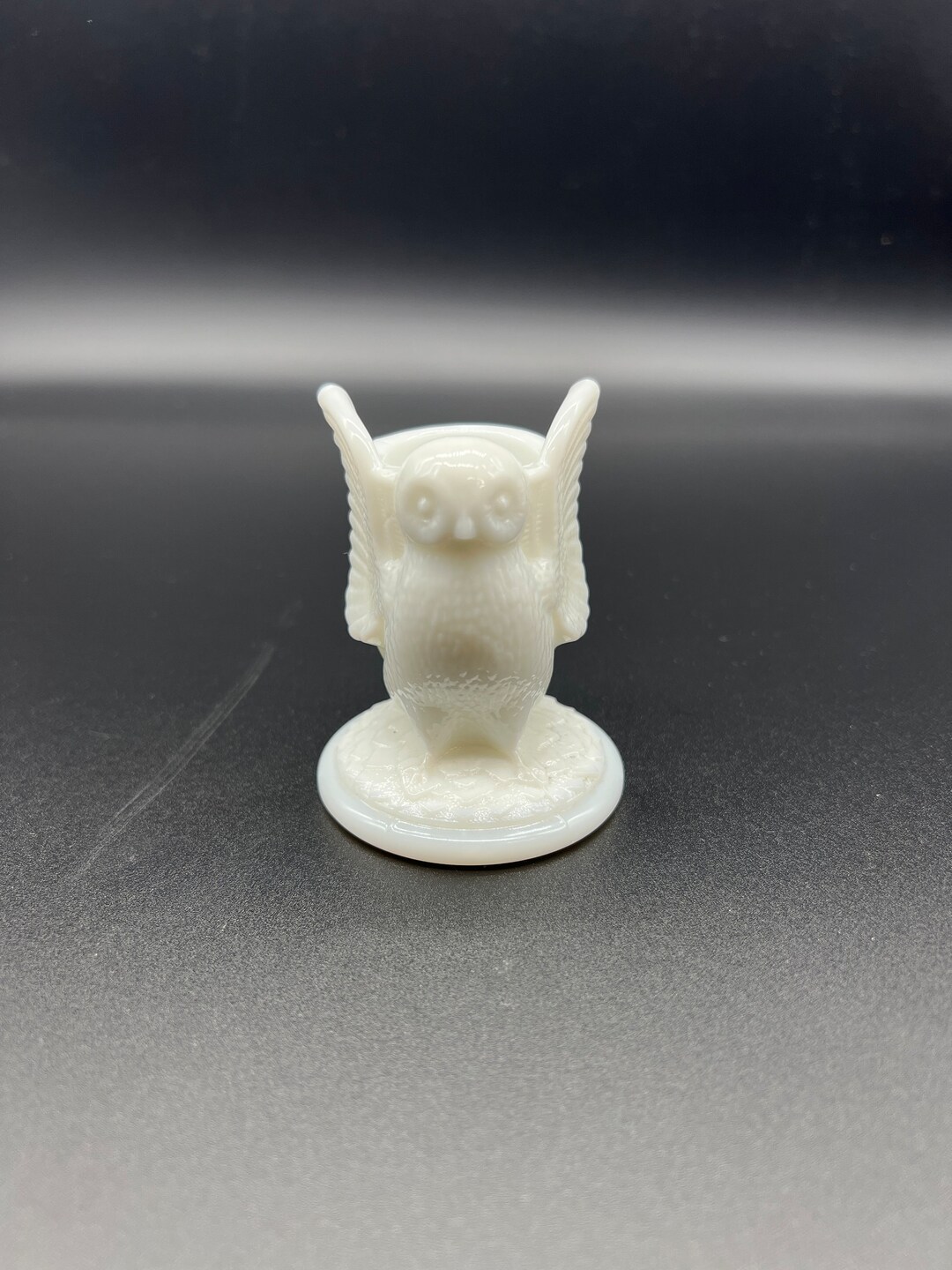 Pressed Milk Glass Vintage Owl Toothpick Holder by Etsy