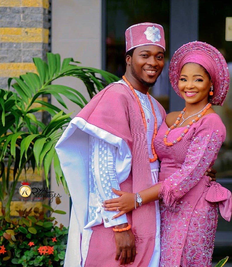 Classic Nigerian Traditional Wedding Aso Oke for Couple Etsy