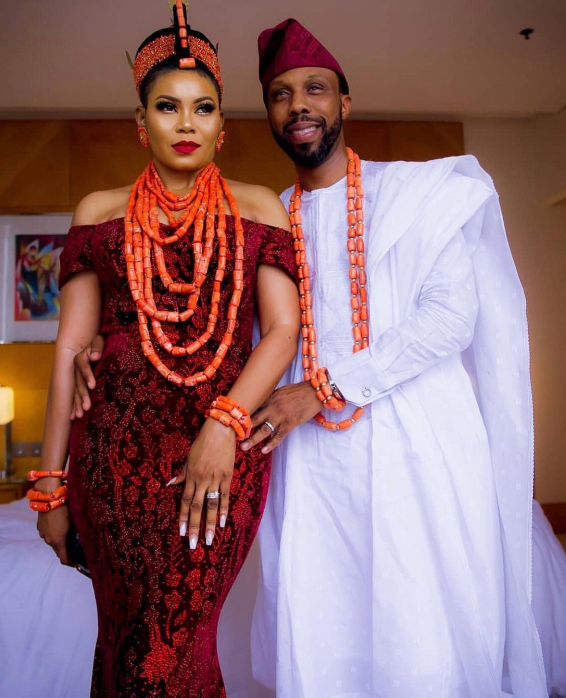 african wedding outfits for bride and groom