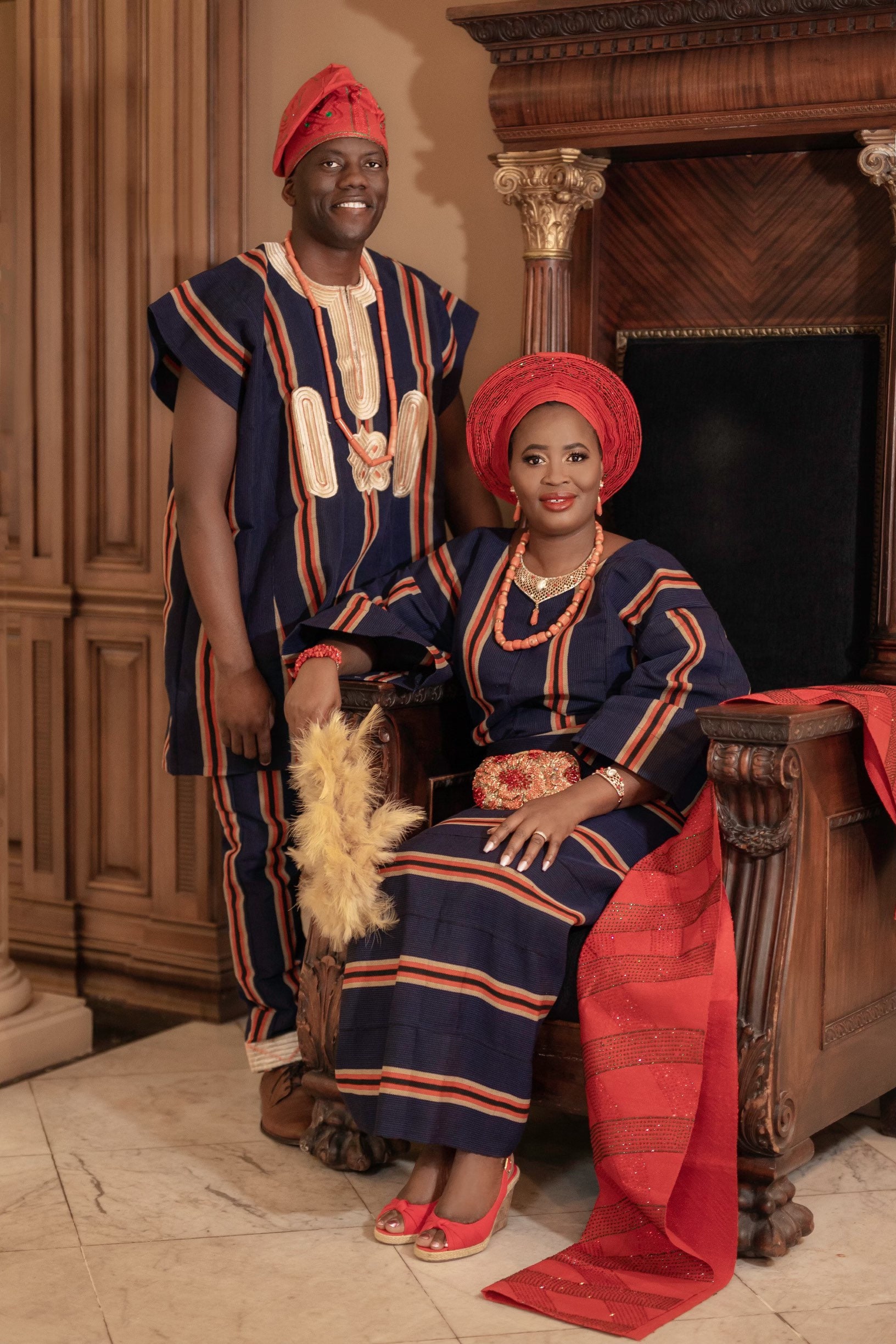 Traditional Wedding Aso Oke Complete Set For Couple Bride And Etsy 