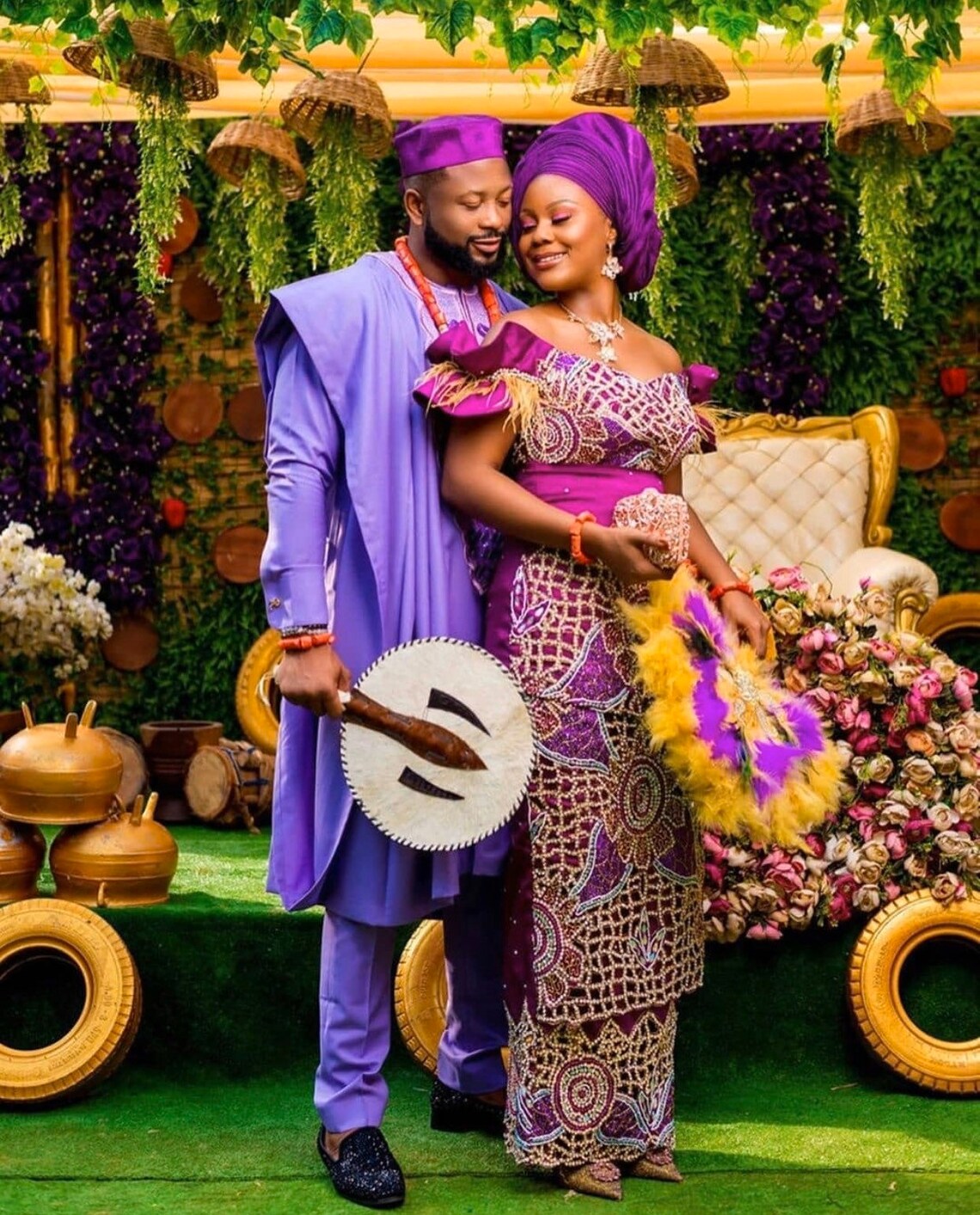 Classic Nigerian Couple Outfitsigbo Traditional Wedding Etsy Uk 