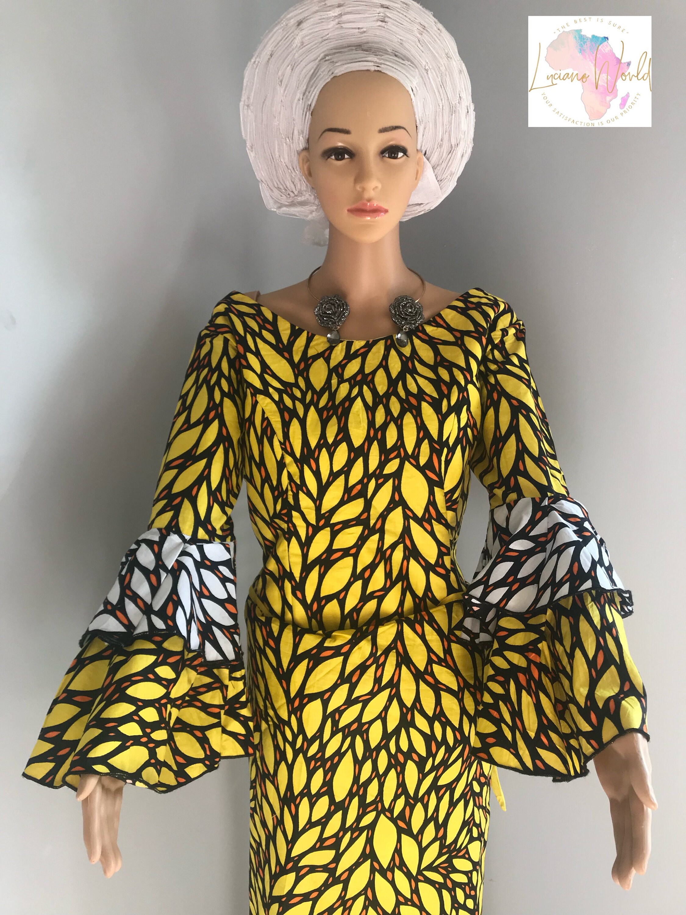 peplum blouse and wrapper