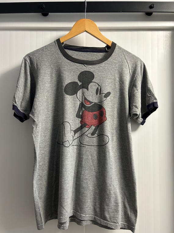 Vintage Mickey Mouse Ringer T-Shirt Rockabilly Disney - Gem