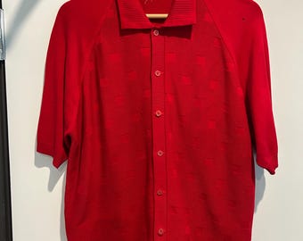 Vintage 60er Jahre Button Up Ban Lon kurzärmeliges Hemd!