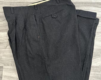 Vintage 50’s Drop Loop Wool Blend Black Slacks Rockabilly VLV
