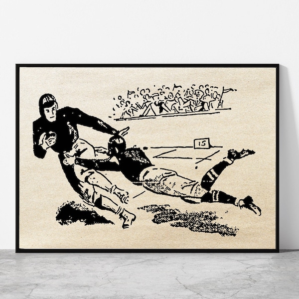 Vintage Football Digital Poster | 1942 | INSTANT DOWNLOAD | Sports History, Game Room Decor, Football Art, 1940s Football, Vintage Sports