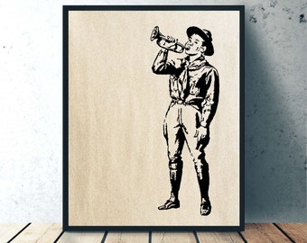 Vintage Boy Scout Poster | 1943 Newspaper Ad Art (PDF & JPG)