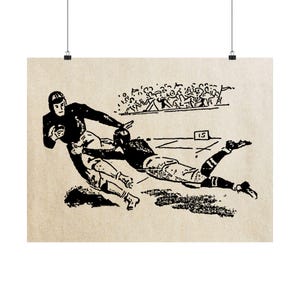 Vintage Football Poster Print | 1942 Newspaper-Inspired Art | Retro Sports Decor