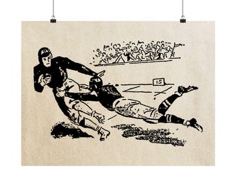 Vintage Fußball Poster | 1942 Zeitungs-inspirierte Kunst | Retro Sport Dekor
