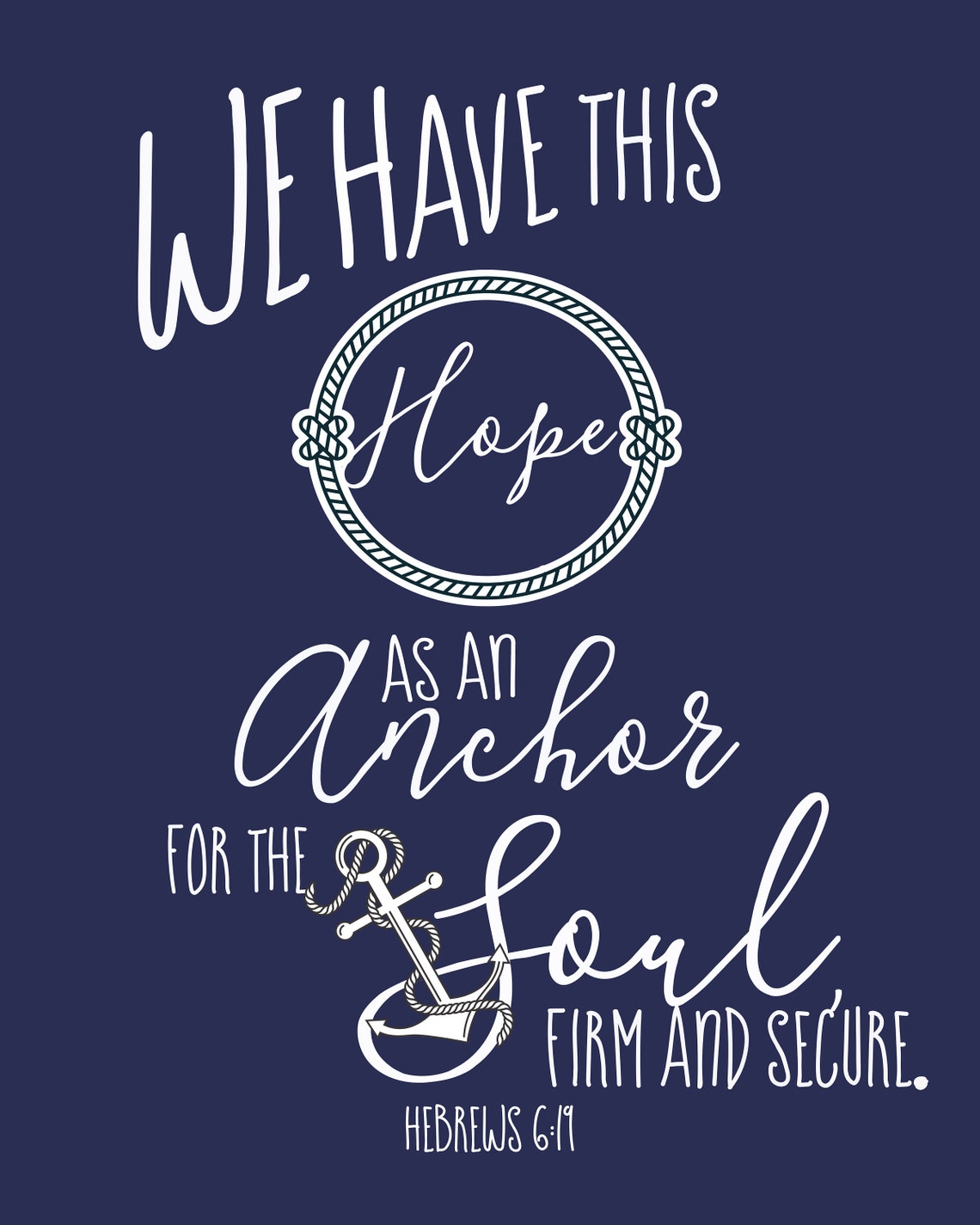 Hope Anchors the Soul Printable Bible Verse Art Hebreeën | Etsy