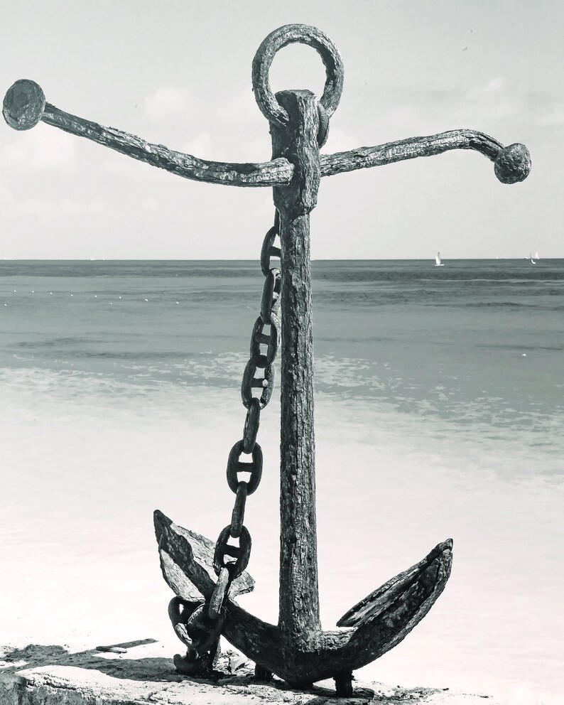 Black and White Nautical Set of 3 Photos-Anchor Ocean Waves | Etsy