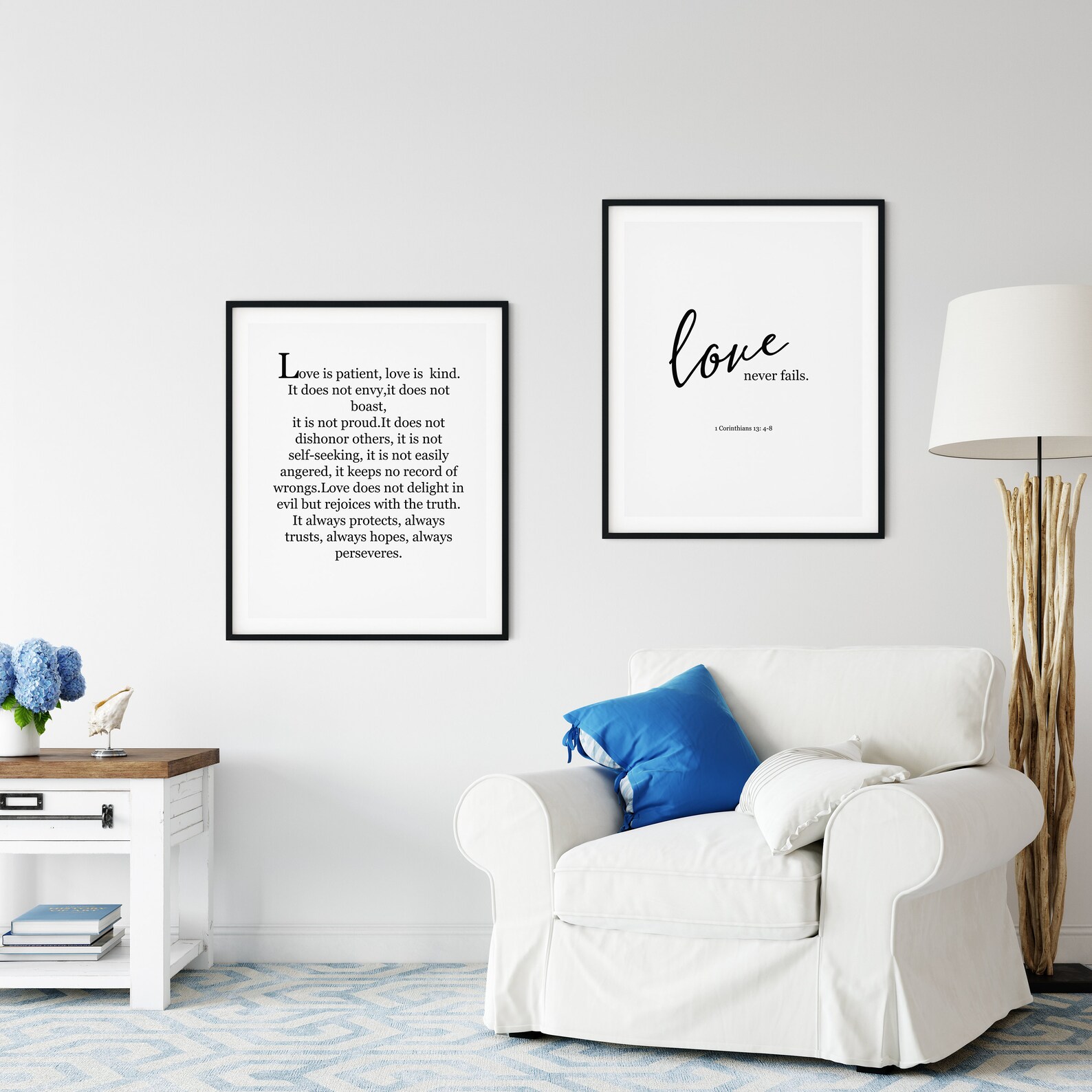 1 Corinthians 13:4-8 Printable Wall Art Bible Verse Print | Etsy
