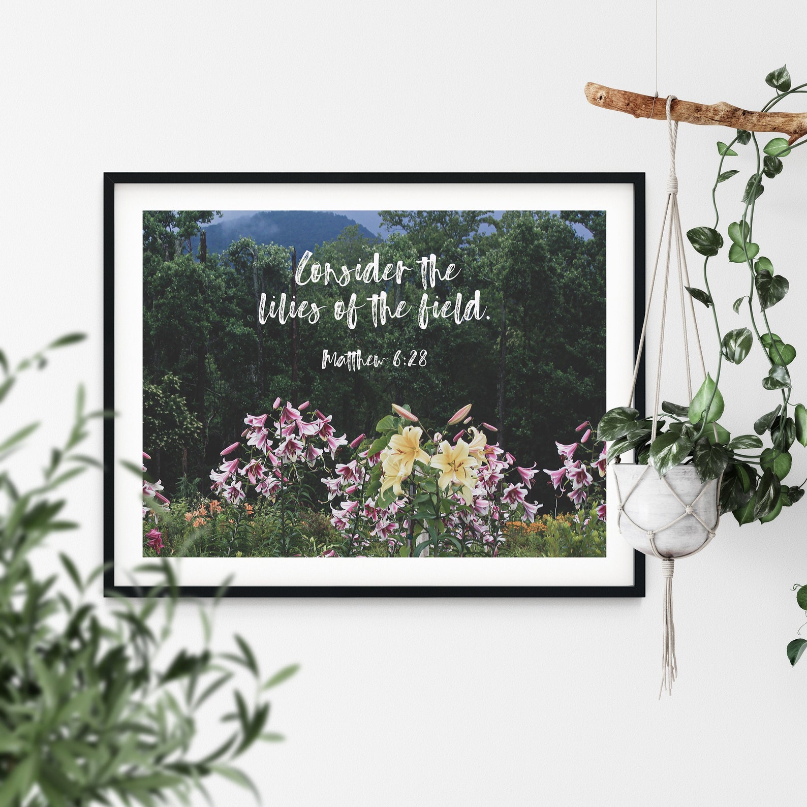 Matthew 628Consider the Lilies Botanical PrintsPrintable Etsy