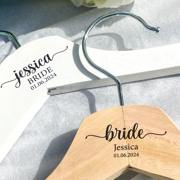 Personalised Wedding Coat Hanger, Personalised Wooden Coat Hanger, Personalised wedding dress hanger, Bridesmaid Dress Hanger