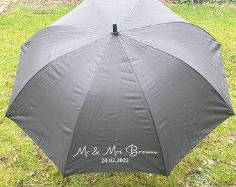 Personalised Wedding Umbrella, Bride Umbrella, Mr and Mrs Umbrella, White bridal umbrella, sunshade