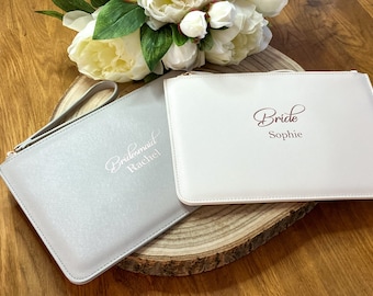 Bridesmaid Gifts, Personalised Bridesmaid Clutch Bag, Bridal