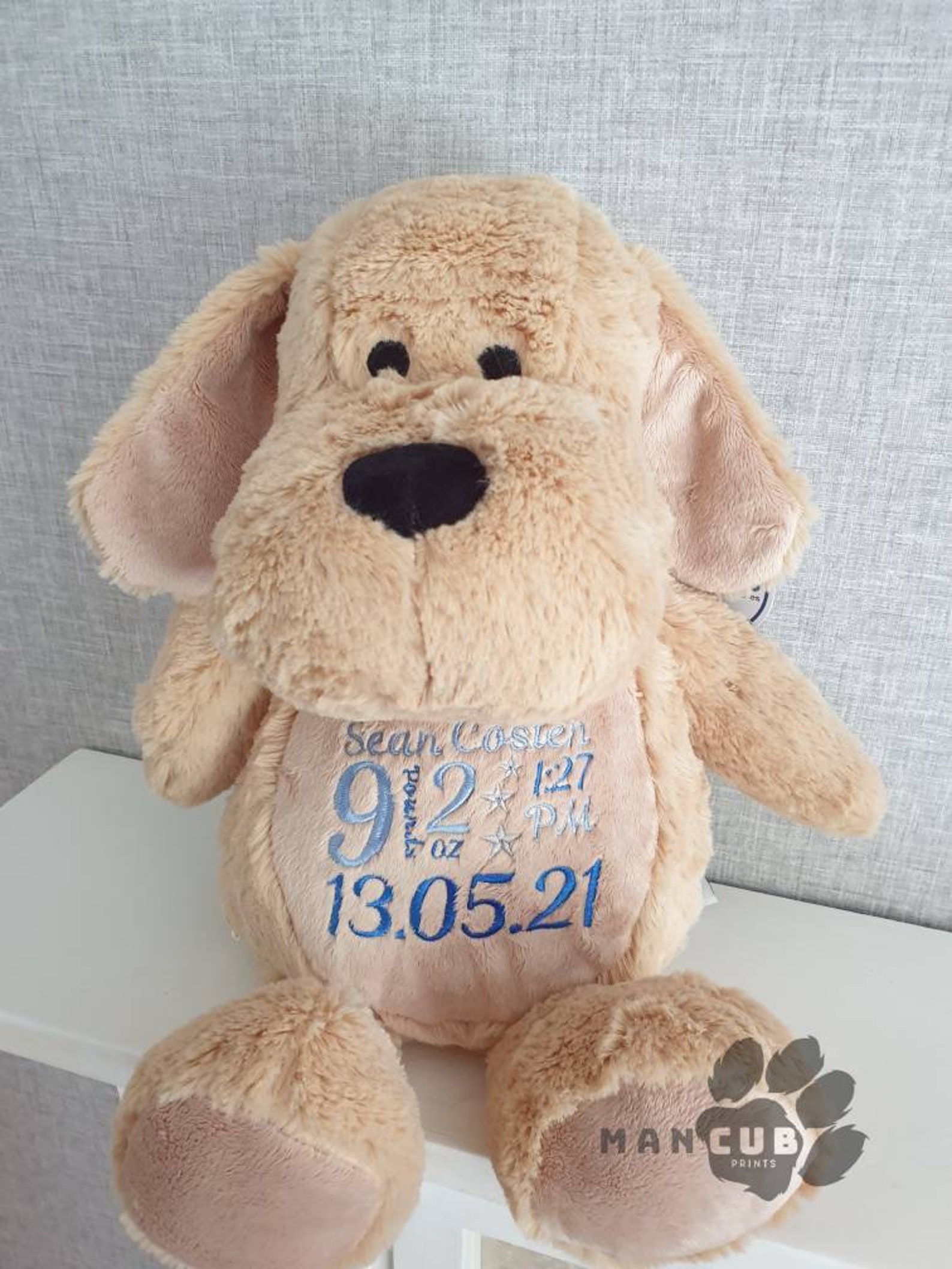 New Baby Teddy Bear Birth Announcement Embroidered Teddy Etsy UK