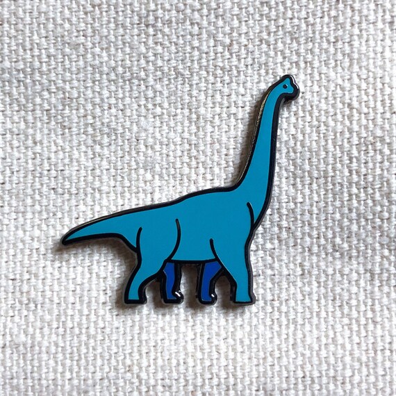 Blue Brontosaurus Dinosaur Enamel Pin