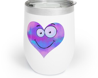 Heart Smiley Face Chill Wine Tumbler