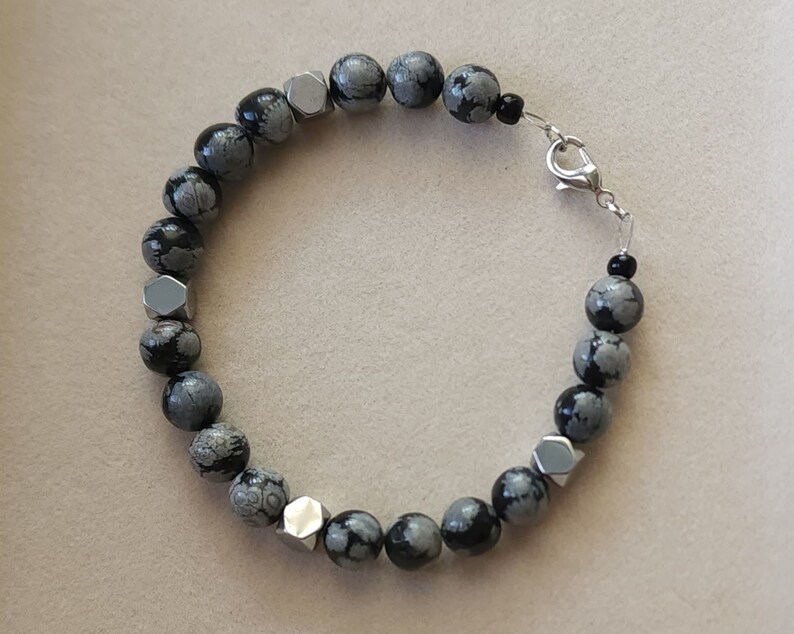 Punk Rock Bead Bracelet With Lobster Clasp Corporate Goth Fashion Jewelry Outfit Accessories Etsy