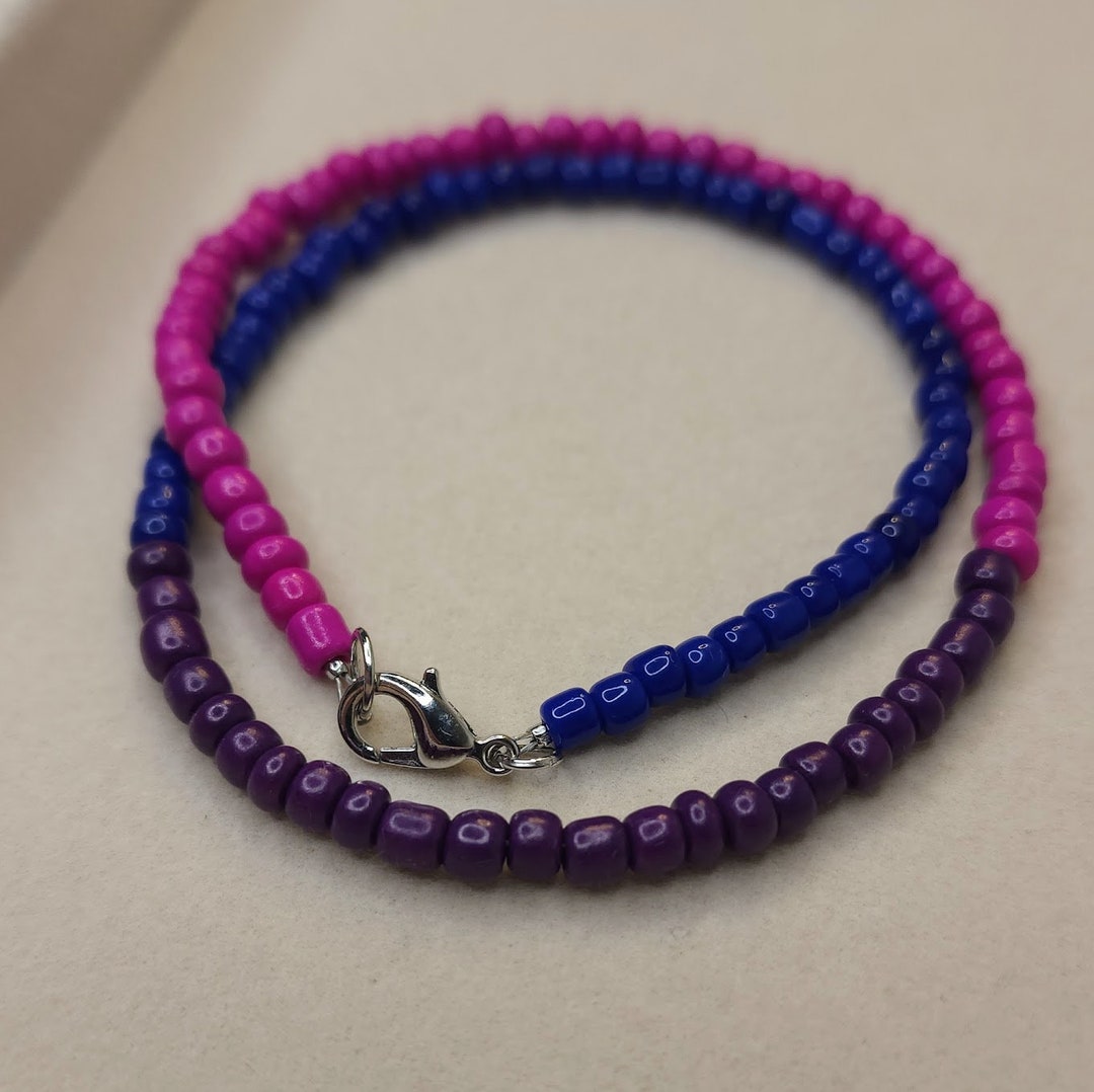 Pride Jewelry Bi Pride Choker Bi Flag Accessories Double Wrap Bracelet ...