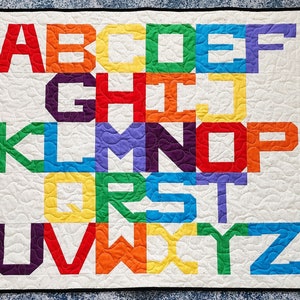 FPP Alphabet Quilt modello digitale / Foundation Paper Piecing Block Kit e modello / Download PDF / Tummy Time / Decorazioni per la cameretta dei bambini / Baby Shower