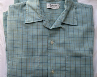 Men’s vintage 1950s check long-sleeve shirt Medium 15.5