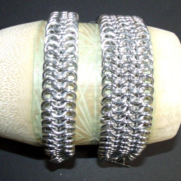 Aluminum European 4-in-1 Chainmail Bracelet with Surgical Stainless Toggle Clasp