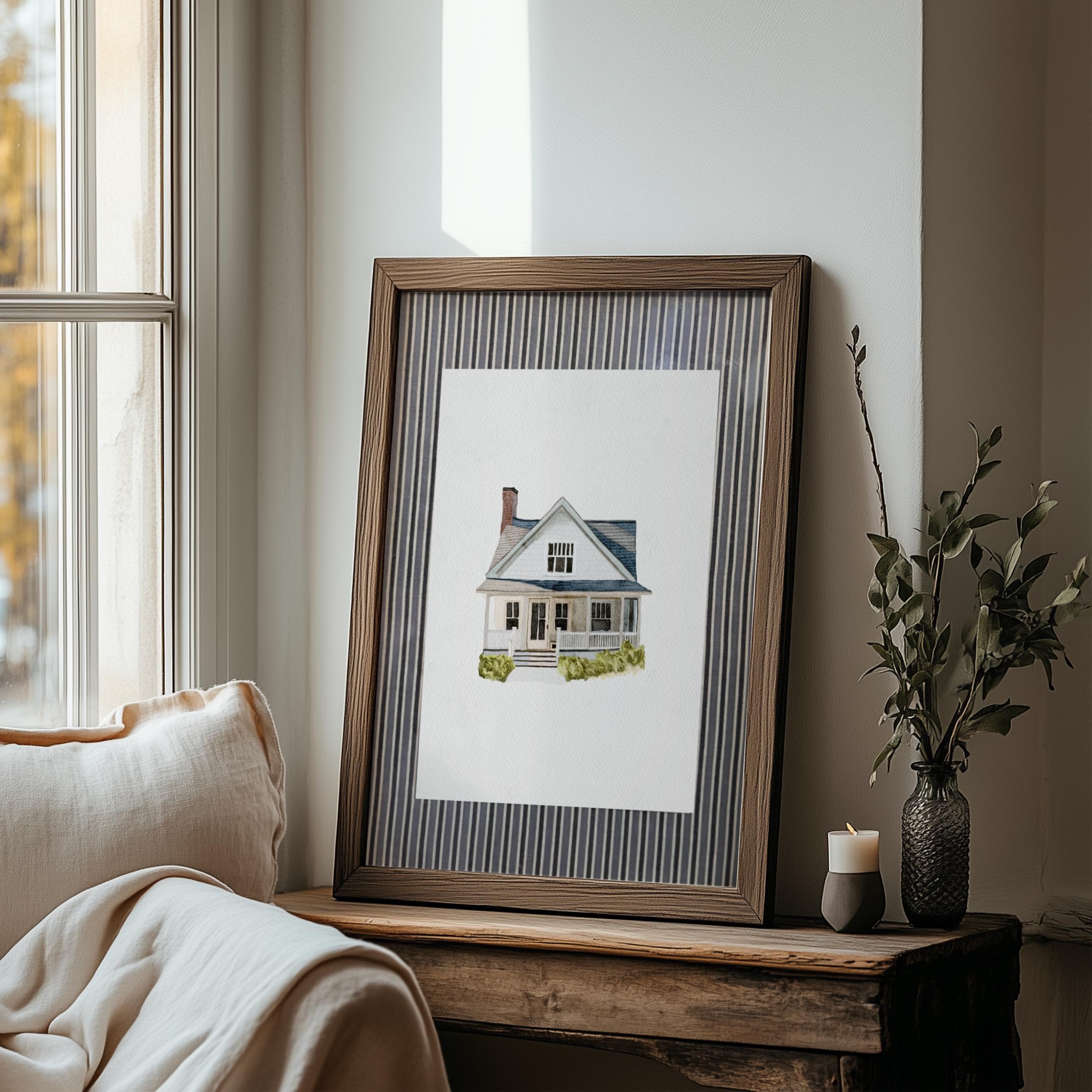 Custom House or Wedding Venue Painting | Digital Watercolor Illustration | Print or Thrifted Framed Wall Art | Housewarming Gift