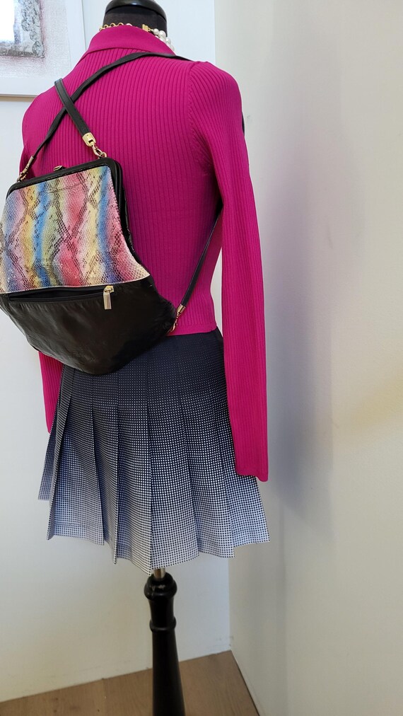 Rainbow Python Convertible Handbag in Patent Leat… - image 2