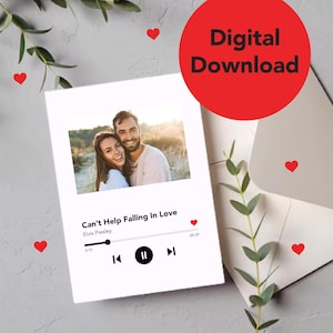 Carte de chanson | Cadeau personnalisé | Carte de Saint-Valentin personnalisée | d'amour | Carte d'ami