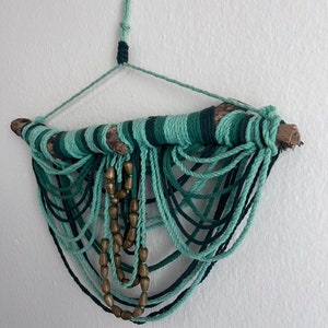 Loops macrame tapestry | beaded macrame wall hanging