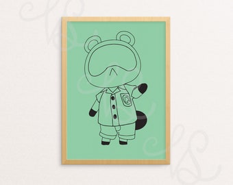 Animal Crossing Art Print, Tom Nook Art Print, Digital Download, Animal Crossing Print, ACNH Print, ACNH Art, New Horizons, Digital Art