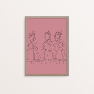Twin Peaks, Candy, Sandy and Mandy, 8 x 10 Digital Art Print, Line Art Print, Digital Print, Twin Peaks Art Print