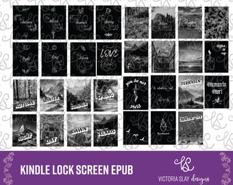 SJM Universe Inspired Kindle Lock Screen Covers | Sarah J. Maas Book Aesthetic | Large Bundle Kindle Screensavers