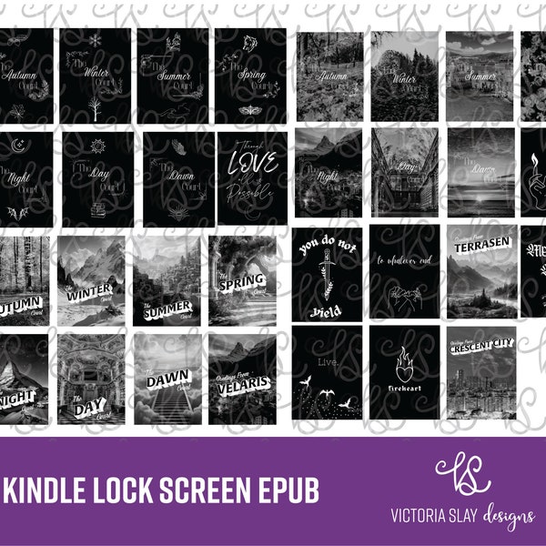 SJM Universe Inspired Kindle Lock Screen Covers | Sarah J. Maas Book Aesthetic | Large Bundle Kindle Screensavers