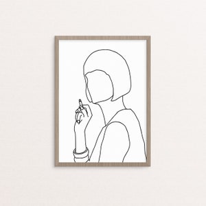 Twin Peaks, Diane, 8 x 10 Digital Art Print, Line Art Print, Digital Print, Twin Peaks Art Print