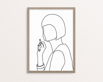 Twin Peaks, Diane, 8 x 10 Digital Art Print, Line Art Print, Digital Print, Twin Peaks Art Print
