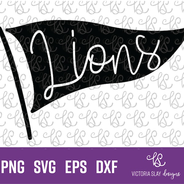 Lions Pennant SVG, Lions svg, Lions png, Lions Football Team SVG, Lions SVG, Lions Clipart, Lions Vinyl File