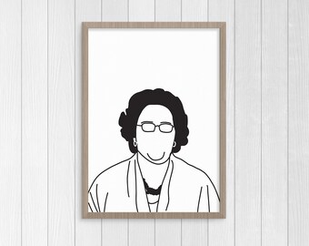 Phyllis from the Office, Digital Download, The Office Print, The Office Art, The Office Art Print, Minimalist Art, Home Art, Wall Art