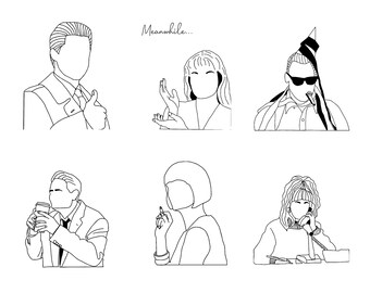 Paquete Twin Peaks Digital Prints, 8 x 10 Digital Art Print, Line Art Print, Digital Print, Twin Peaks Art Print