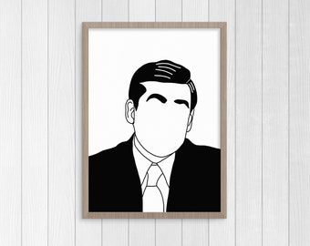 Michael Scott, Digital Download, The Office Print, The Office Art, The Office Art Print, Minimalist Art, Home Art, Wall Art