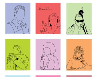 Bundle Twin Peaks Digital Prints, 8 x 10 Digital Art Print, Line Art Print, Digital Print, Twin Peaks Art Print