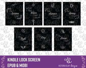 ACOTAR Inspired Kindle Lock Screen Covers | Sarah J. Maas Book Aesthetic | Large Bundle Kindle Screensavers