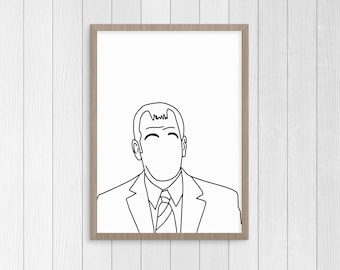 Toby from the Office, Digital Download, The Office Print, The Office Art, The Office Art Print, Minimalist Art, Home Art, Wall Art