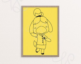 Animal Crossing Art Print, Isabelle Art Print, Digital Download, Animal Crossing Print, ACNH Print, ACNH Art, New Horizons, Digital Art