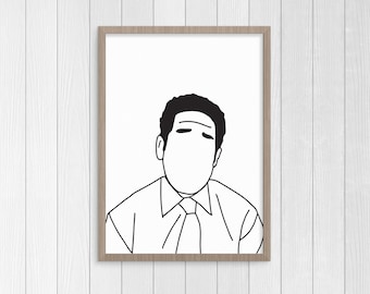 Oscar from the Office, Digital Download, The Office Print, The Office Art, The Office Art Print, Minimalist Art, Home Art, Wall Art